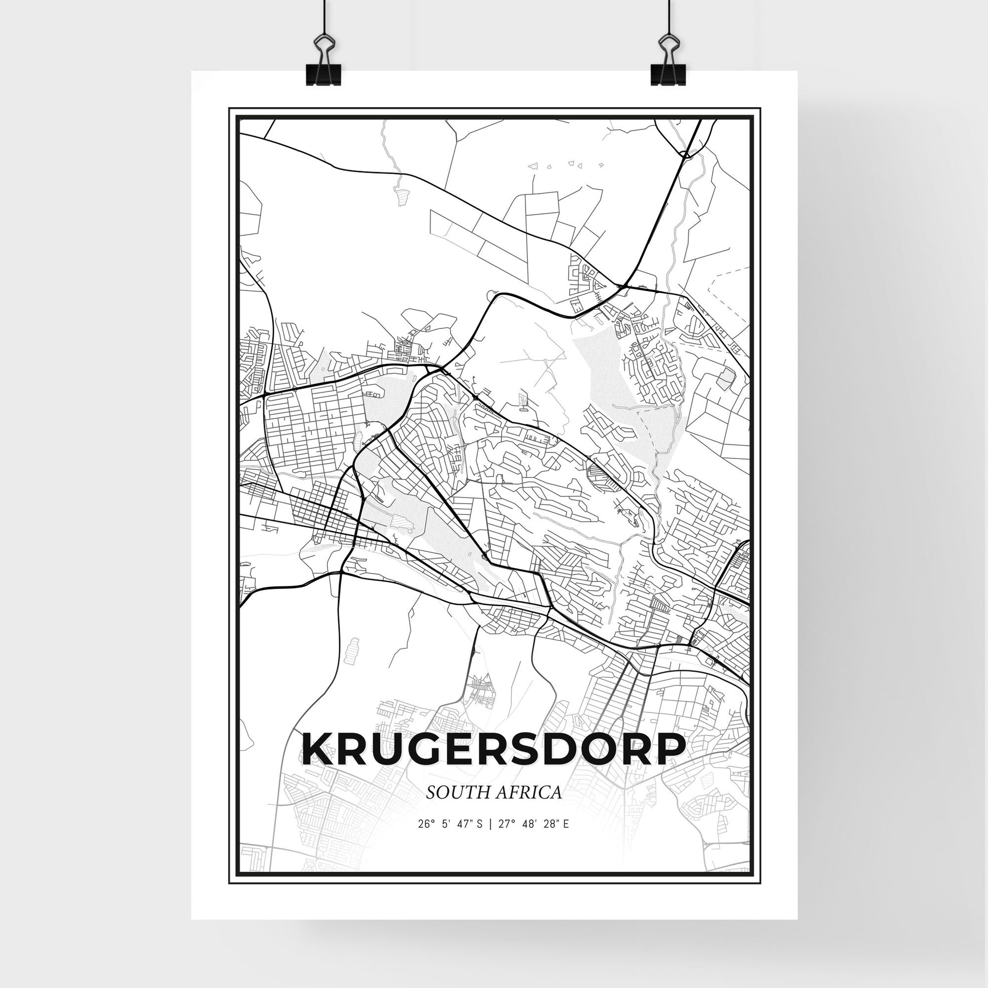 Krugersdorp South Africa - Premium City Map Poster