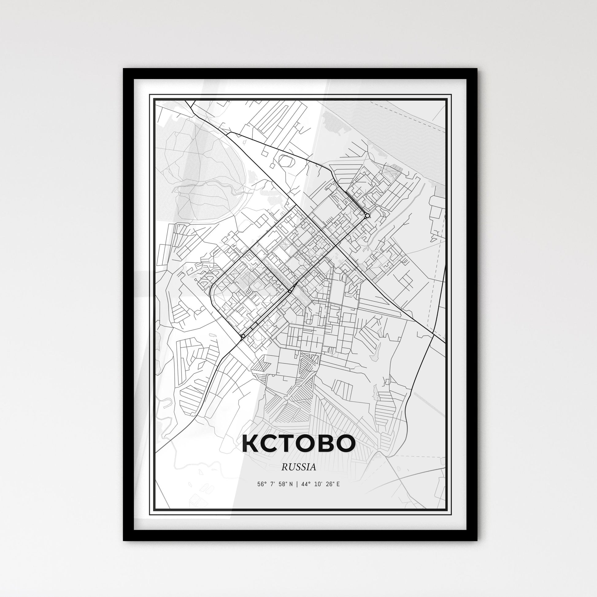 Kstovo Russia - Scandinavian Style City Map for Modern Home Decor