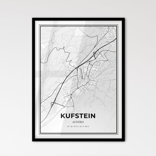 Kufstein Austria - Scandinavian Style City Map for Modern Home Decor