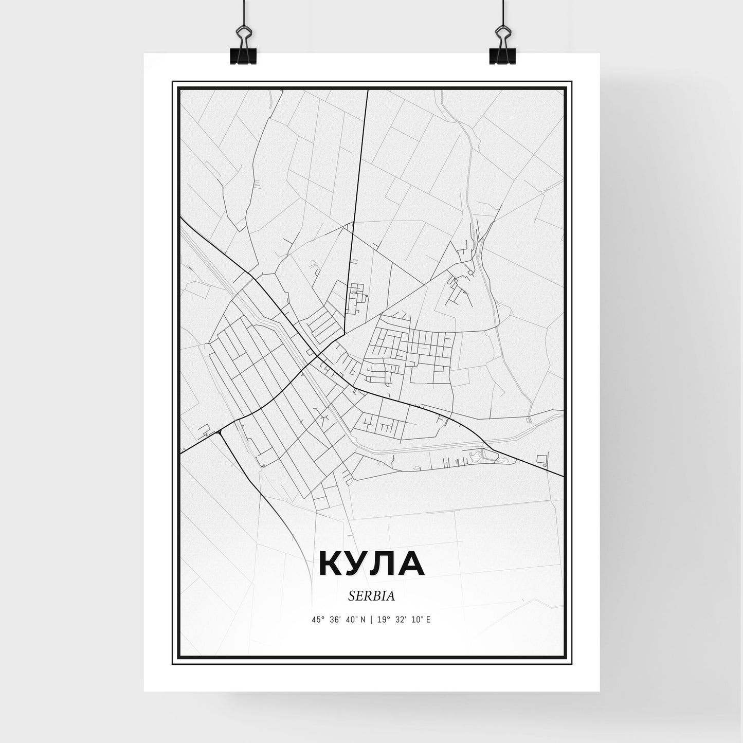 Kula Serbia - Premium City Map Poster