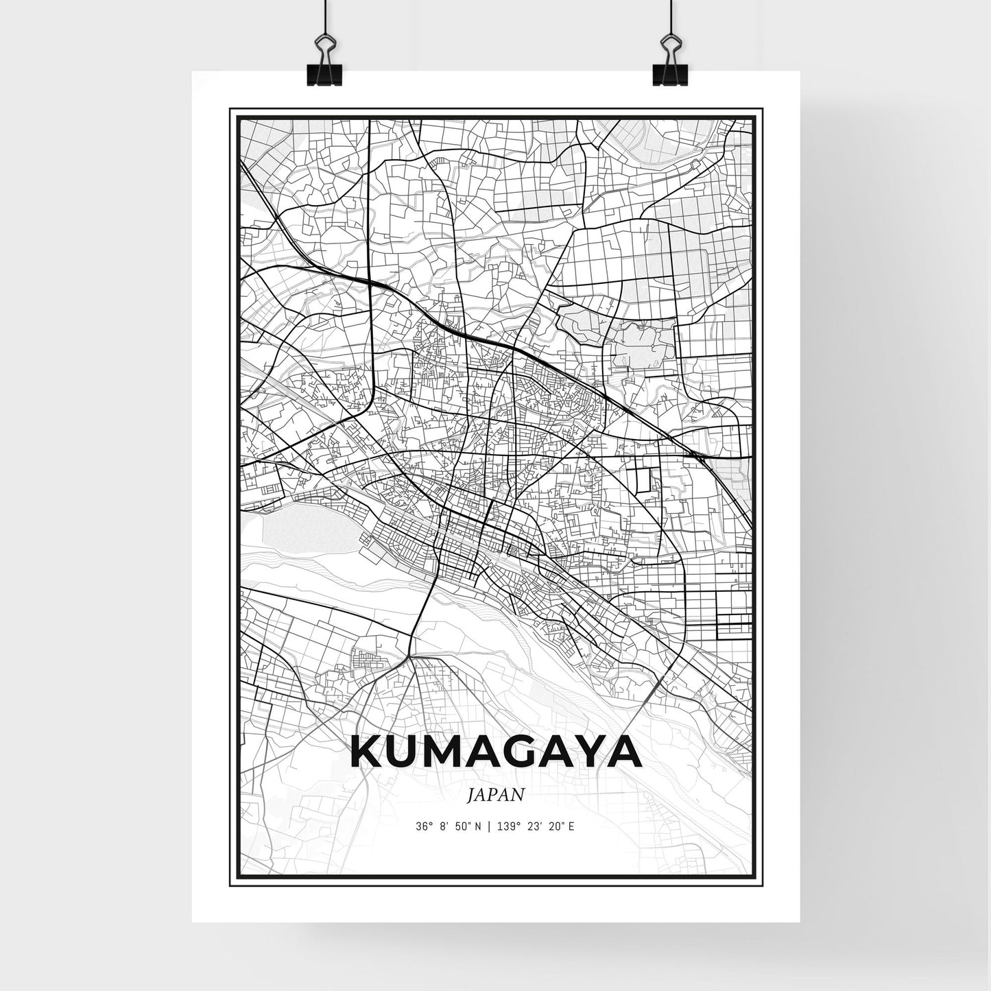 Kumagaya Japan - Premium City Map Poster