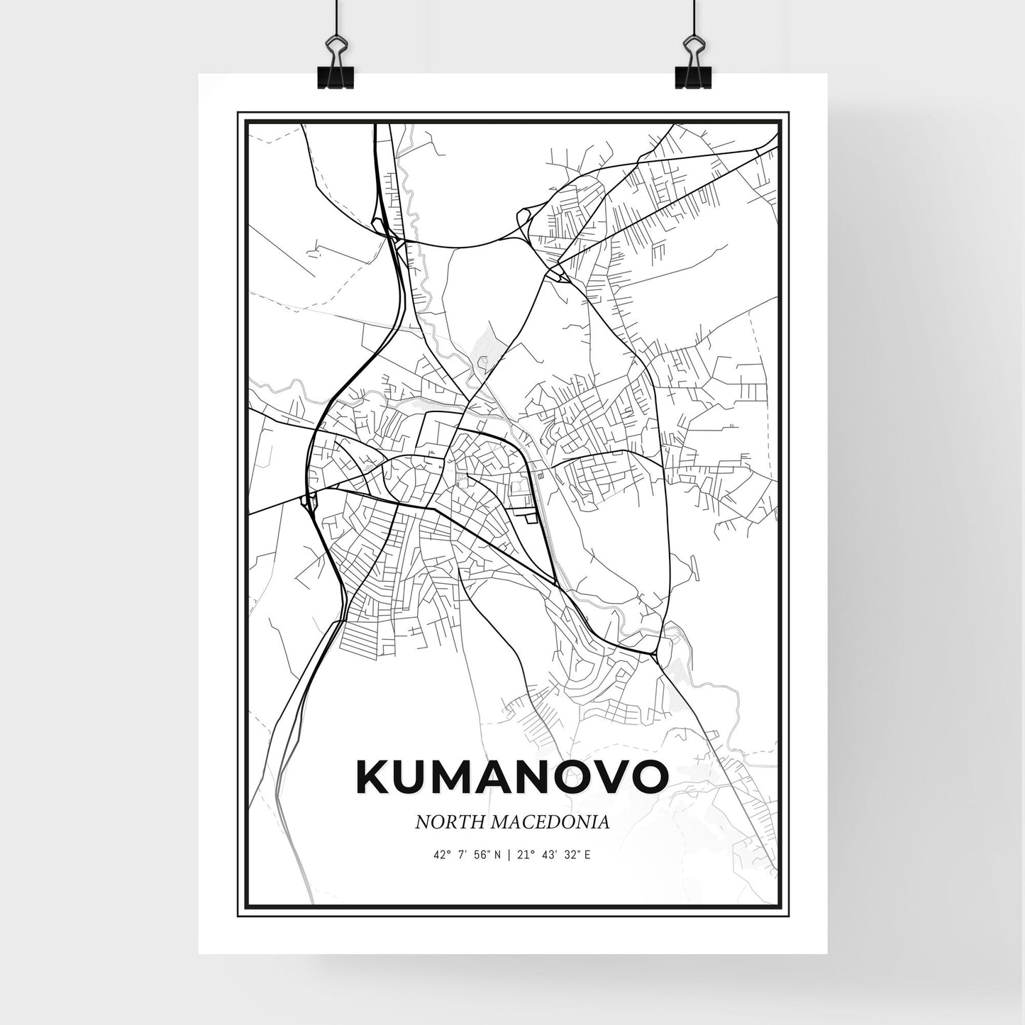 Kumanovo North Macedonia - Premium City Map Poster