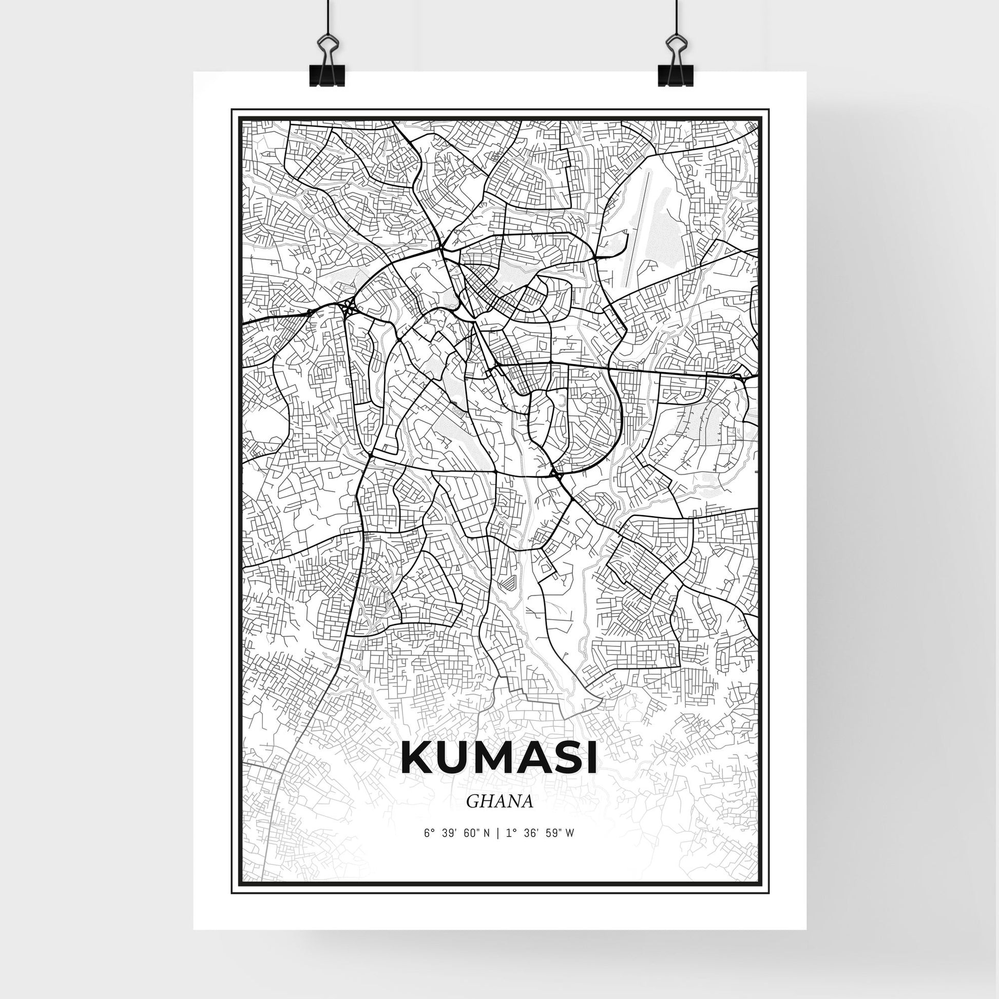 Kumasi Ghana - Premium City Map Poster