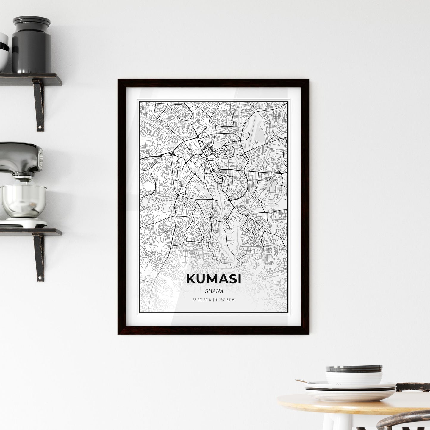 Kumasi Ghana - Minimal City Map