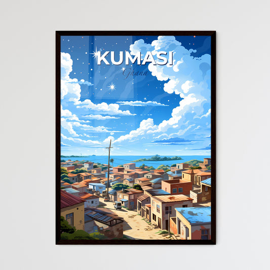 City Painting: Vibrant Kumasi Ghana Skyline with Buildings and Dramatic Clouds Default Title