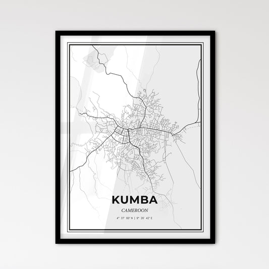 Kumba Cameroon - Scandinavian Style City Map for Modern Home Decor