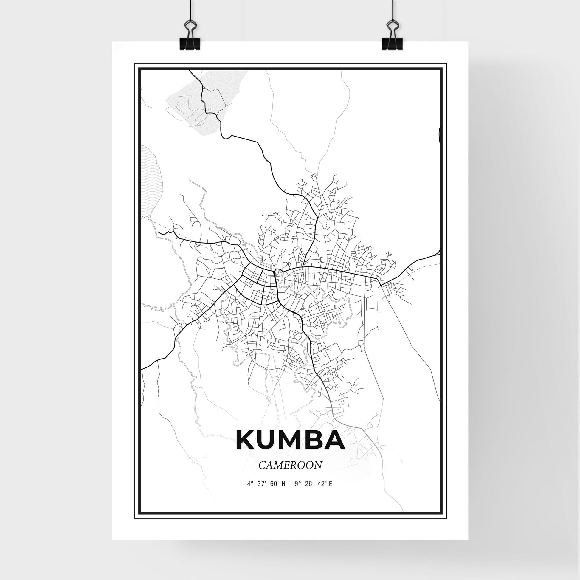 Kumba Cameroon - Premium City Map Poster