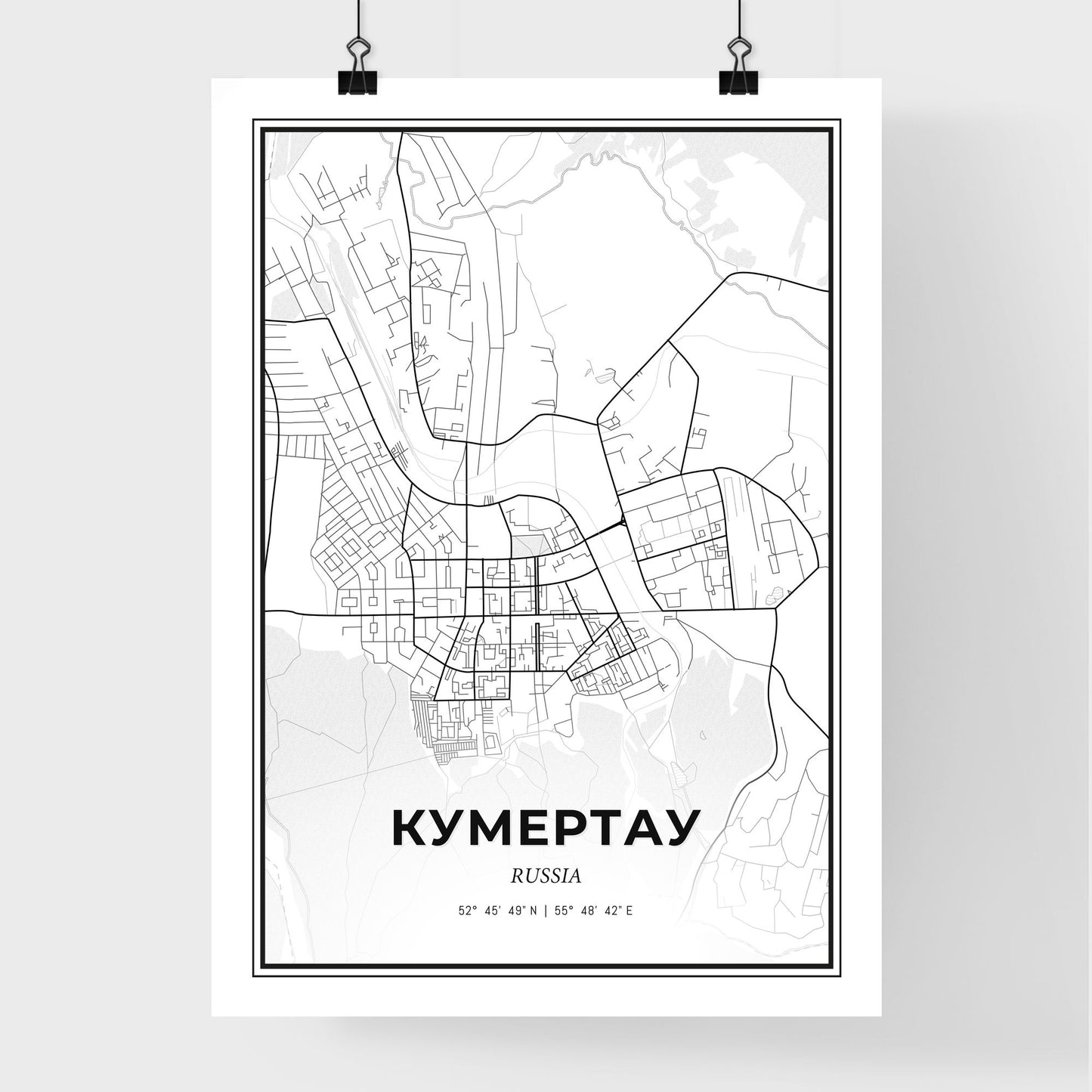 Kumertau Russia - Premium City Map Poster