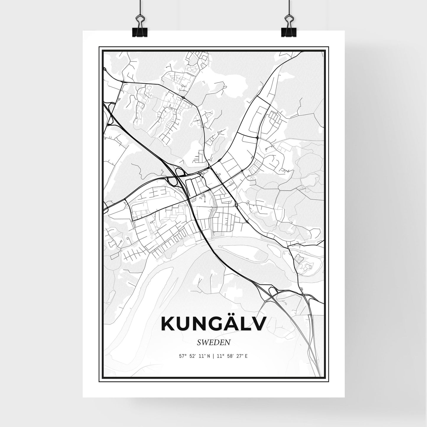 Kungälv Sweden - Premium City Map Poster