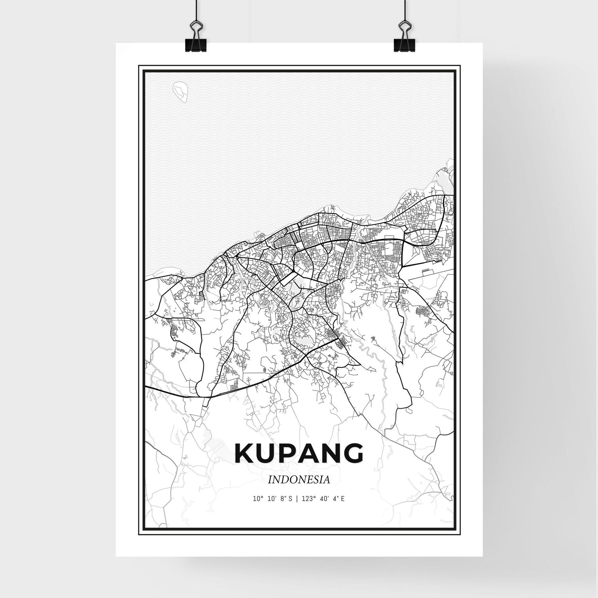 Kupang Indonesia - Premium City Map Poster