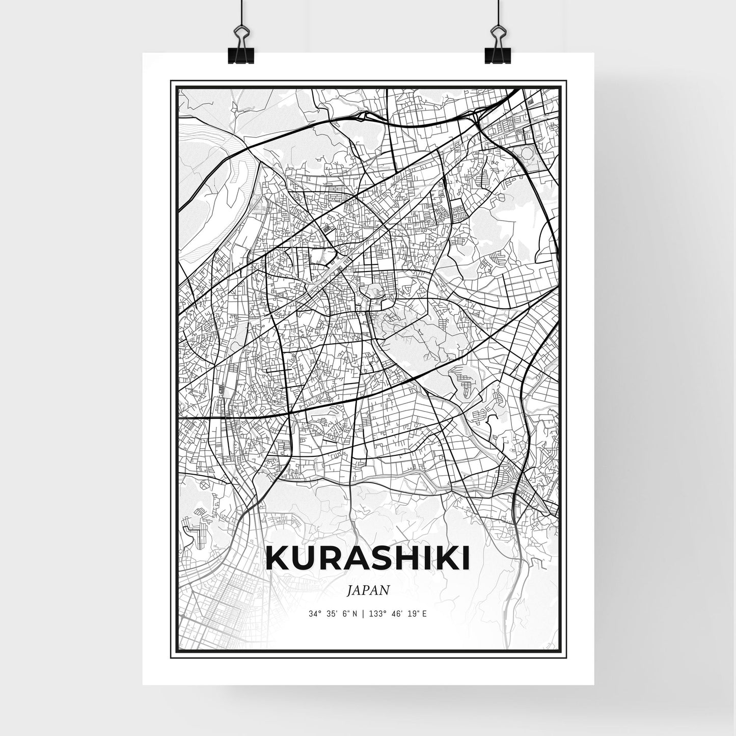 Kurashiki Japan - Premium City Map Poster