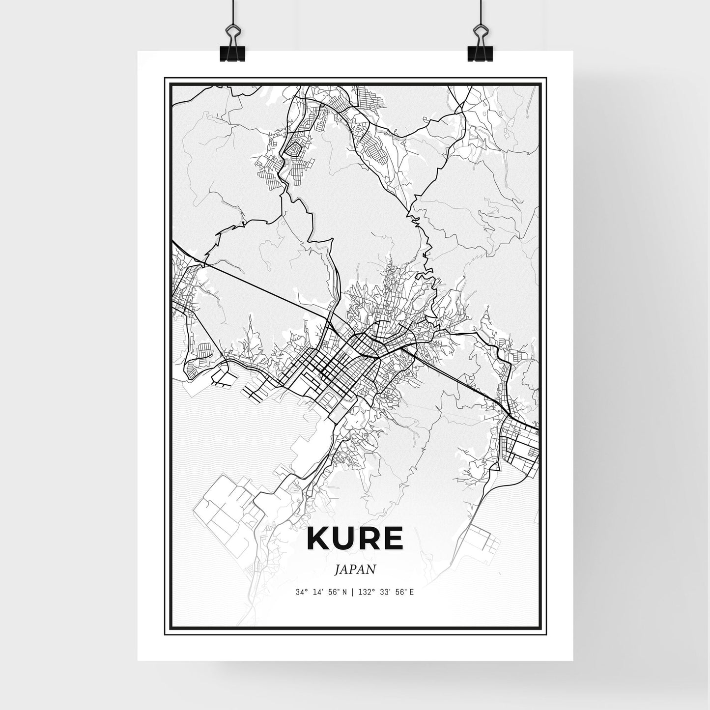 Kure Japan - Premium City Map Poster