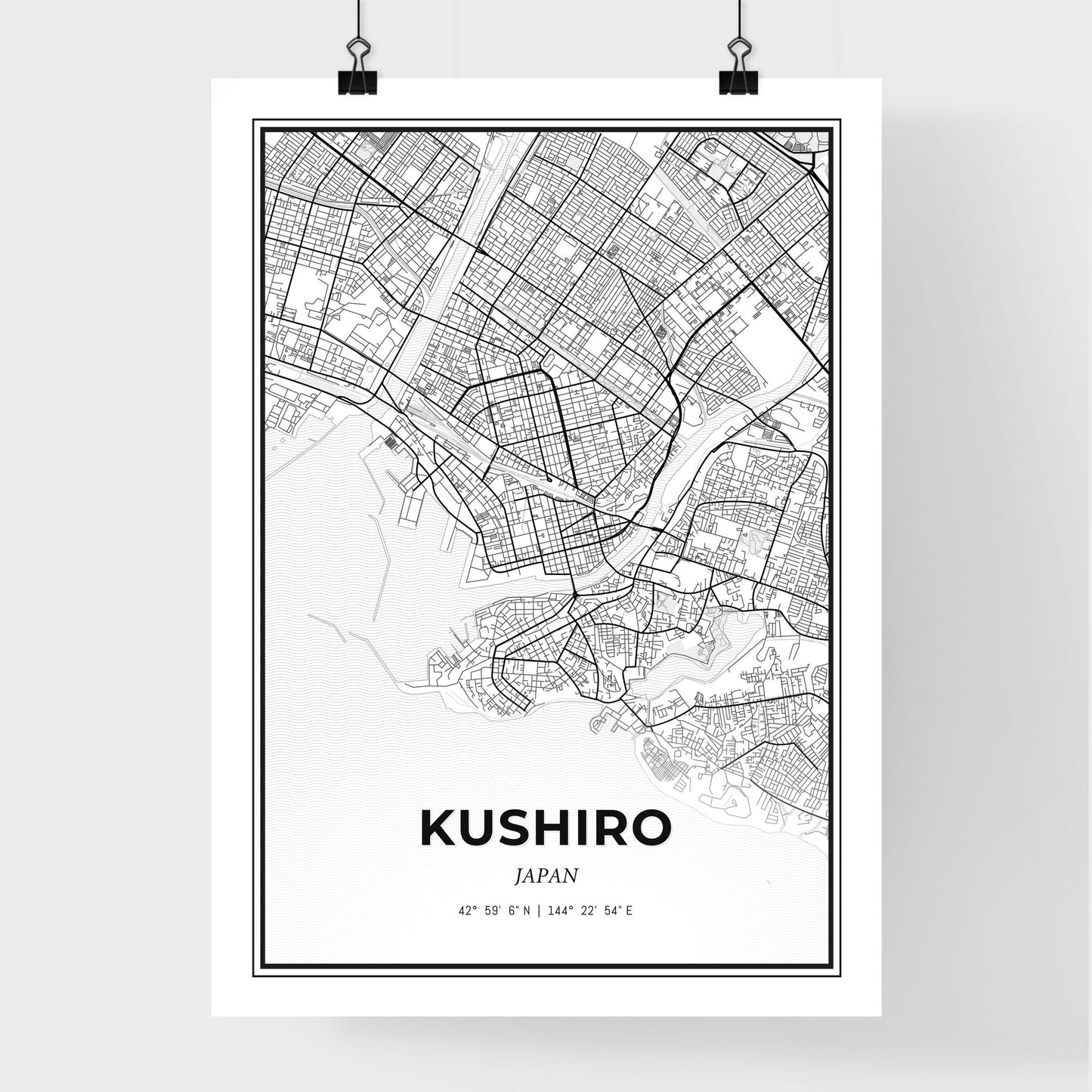 Kushiro Japan - Premium City Map Poster