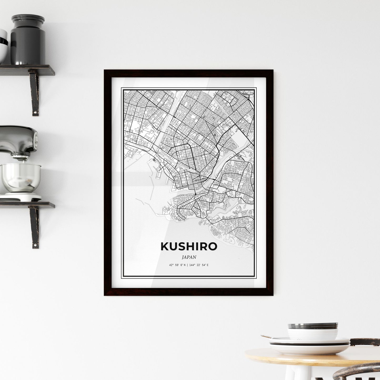 Kushiro Japan - Minimal City Map