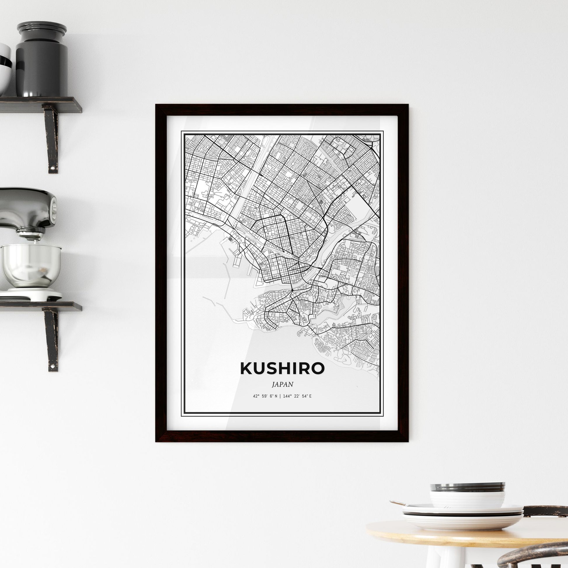 Kushiro Japan - Minimal City Map