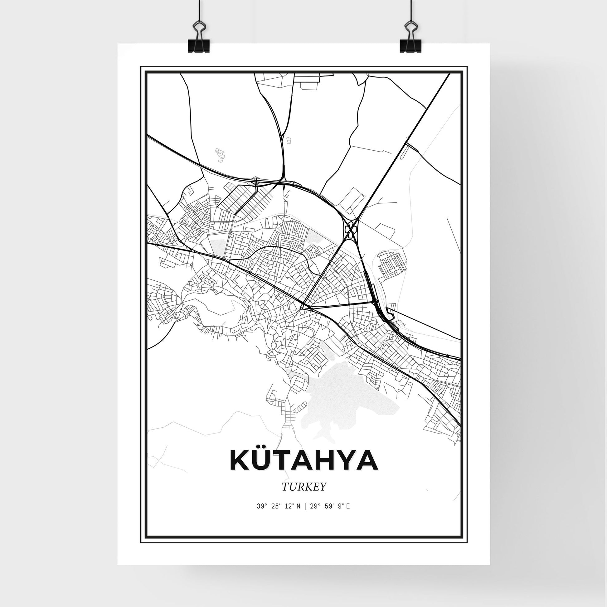 Kütahya Turkey - Premium City Map Poster