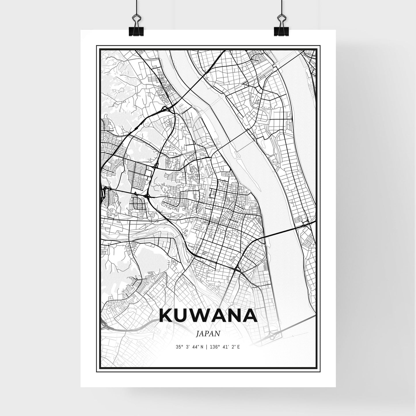 Kuwana Japan - Premium City Map Poster