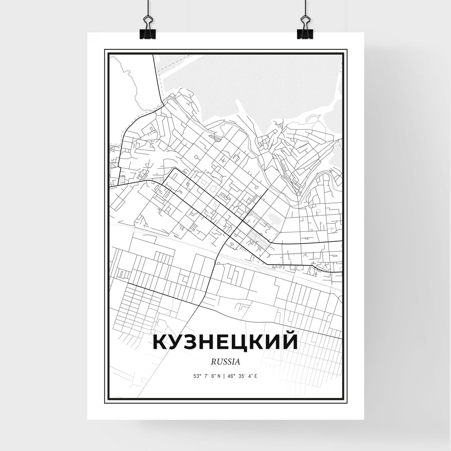 Kuznetsk Russia - Premium City Map Poster