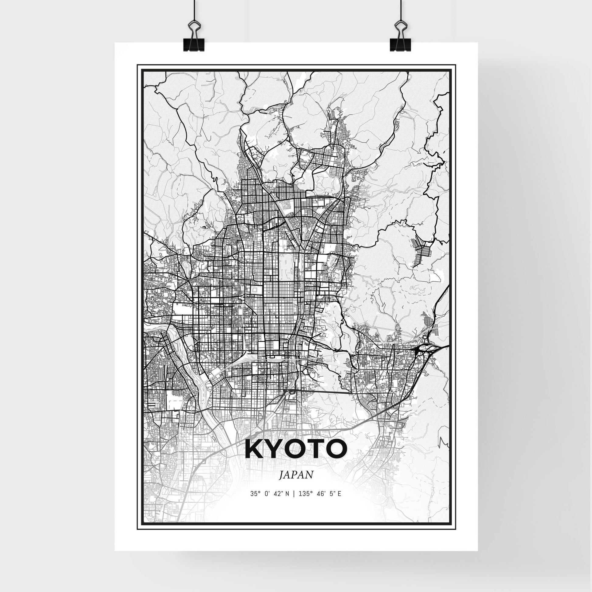 Kyoto Japan - Premium City Map Poster