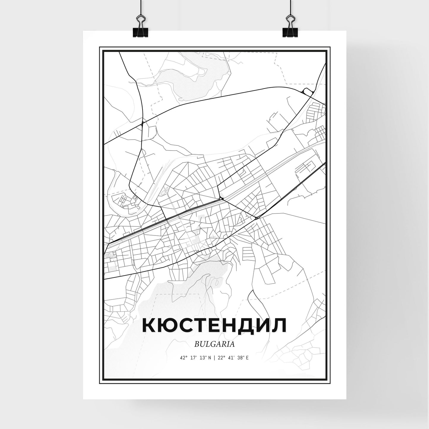 Kyustendil Bulgaria - Premium City Map Poster