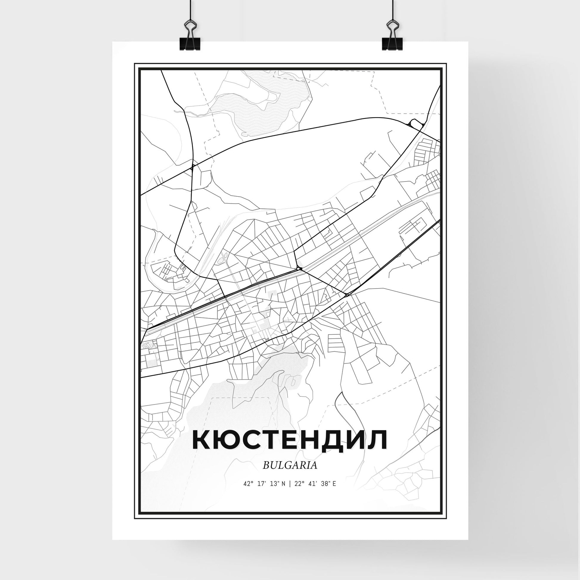 Kyustendil Bulgaria - Premium City Map Poster