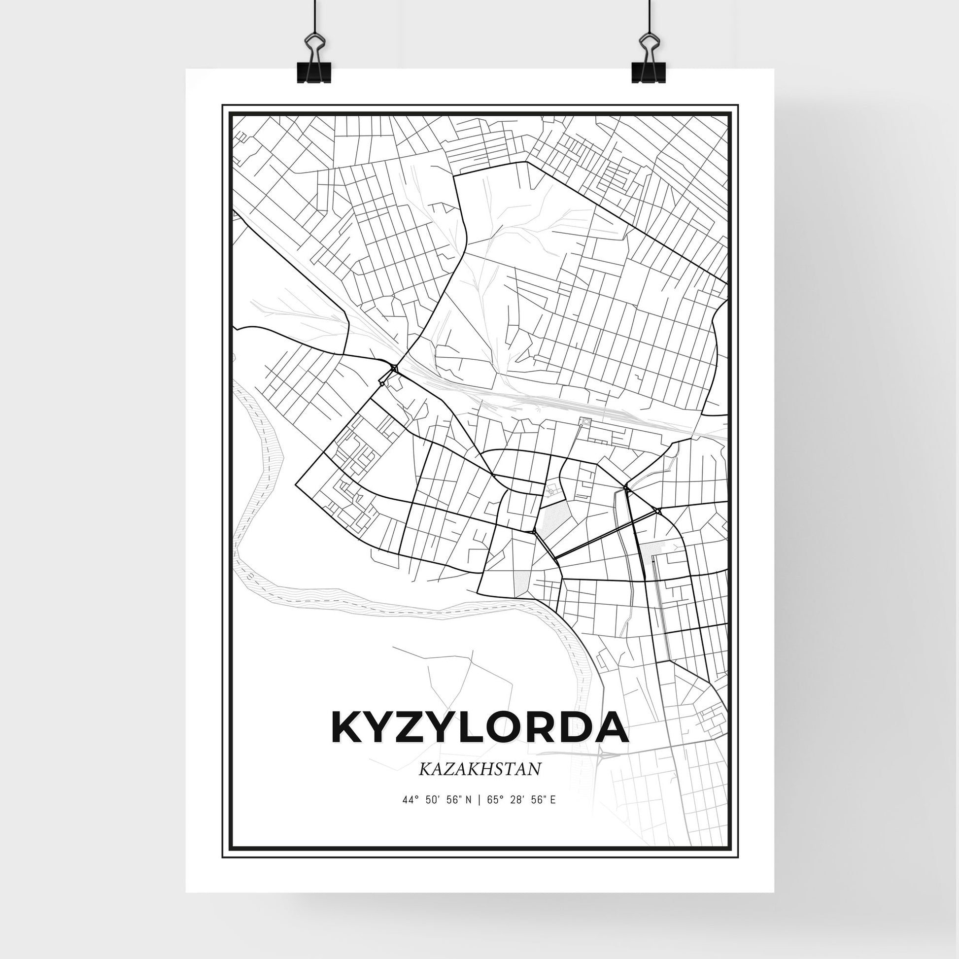 Kyzylorda Kazakhstan - Premium City Map Poster