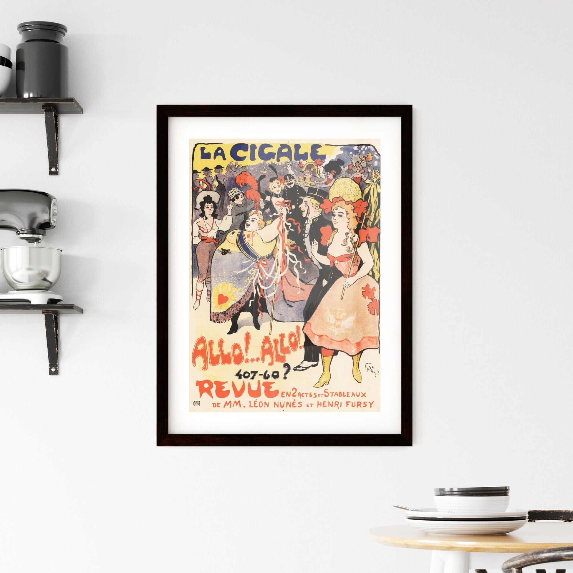Framed Print of La Cigale. Allo.Allo by Jules-Alexandre Grün