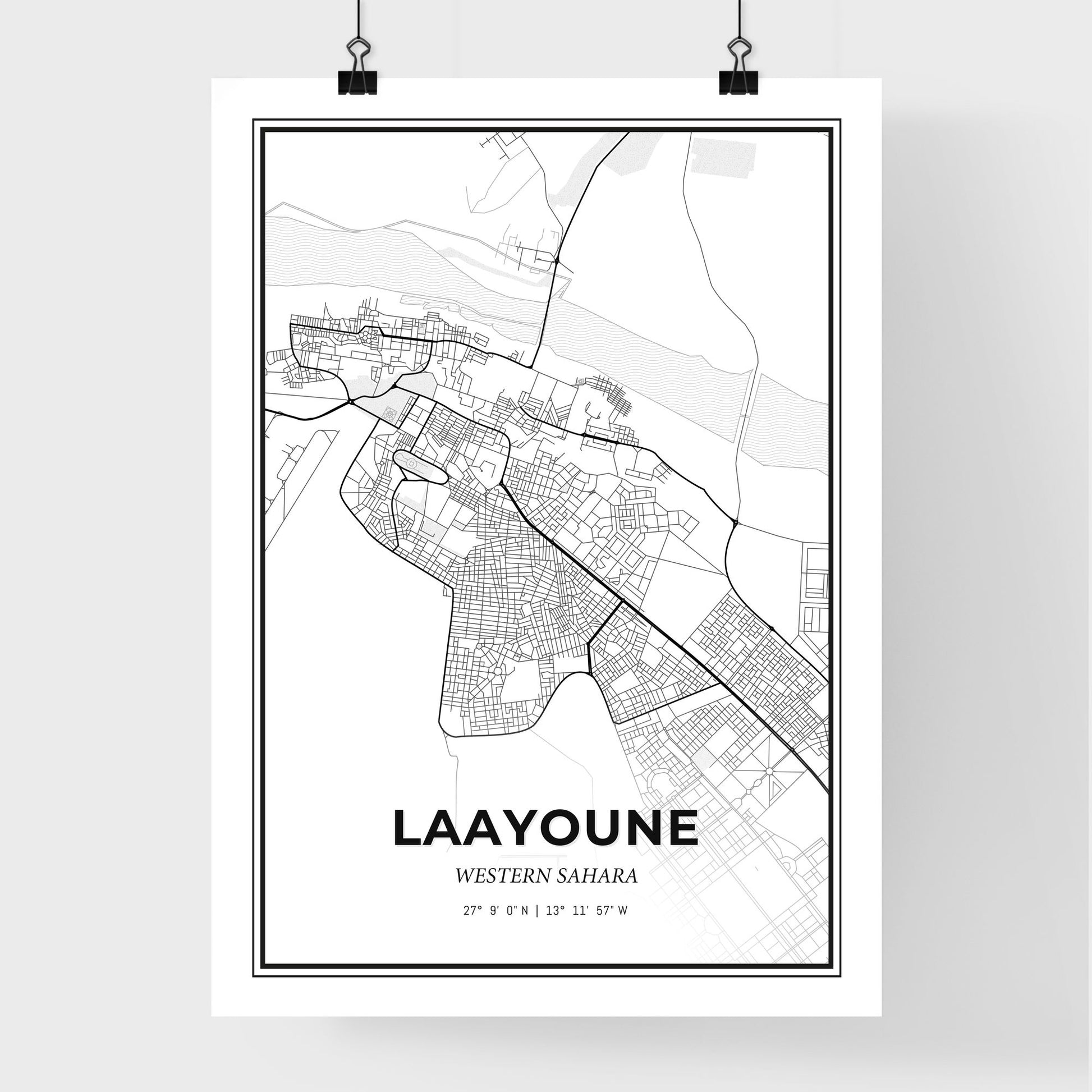 Laayoune Western Sahara - Premium City Map Poster