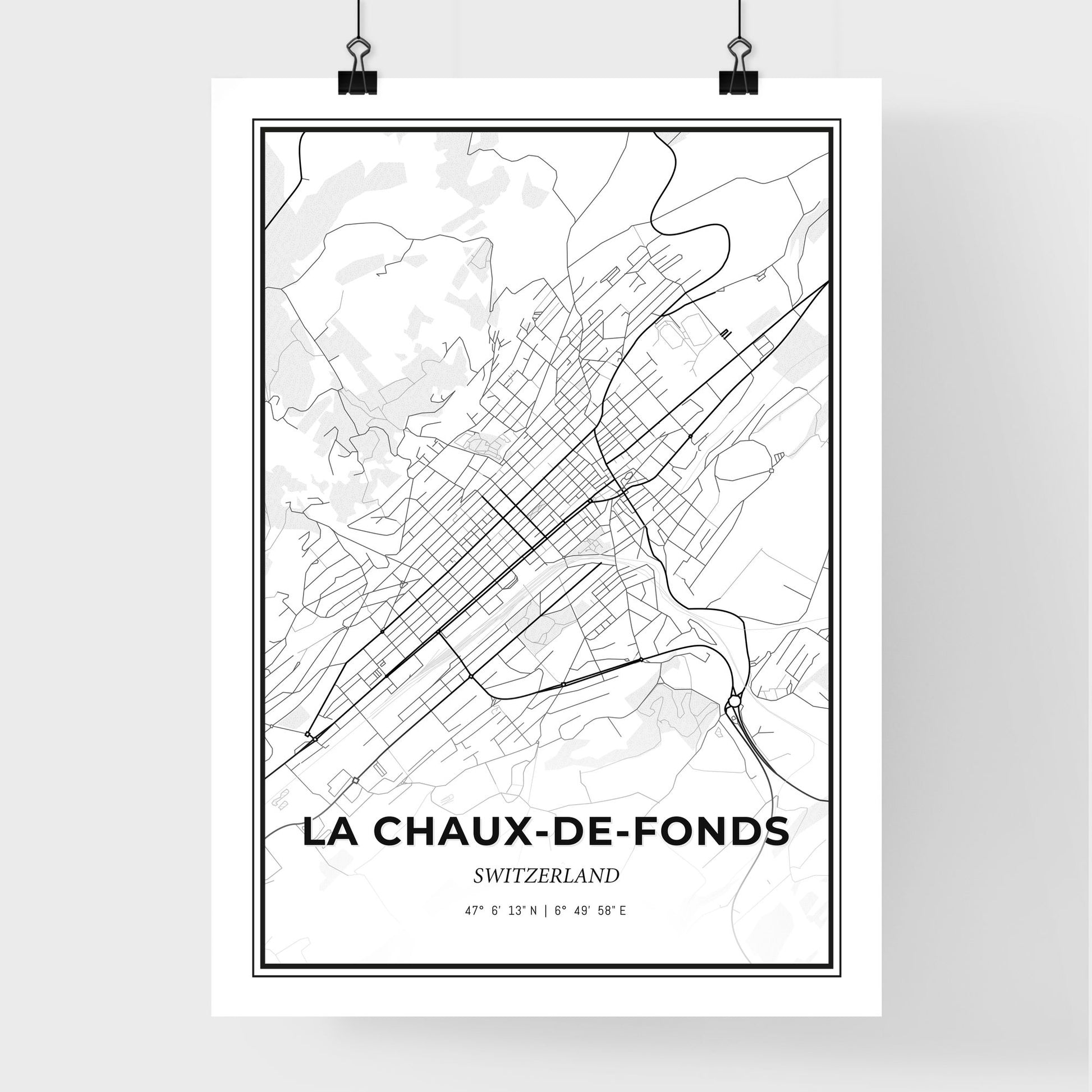 La Chaux-de-Fonds Switzerland - Premium City Map Poster