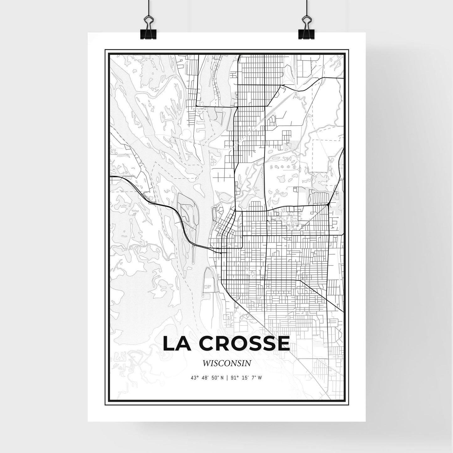 La Crosse Wisconsin - Premium City Map Poster