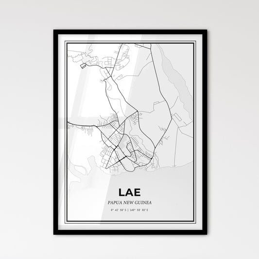 Lae Papua New Guinea - Scandinavian Style City Map for Modern Home Decor