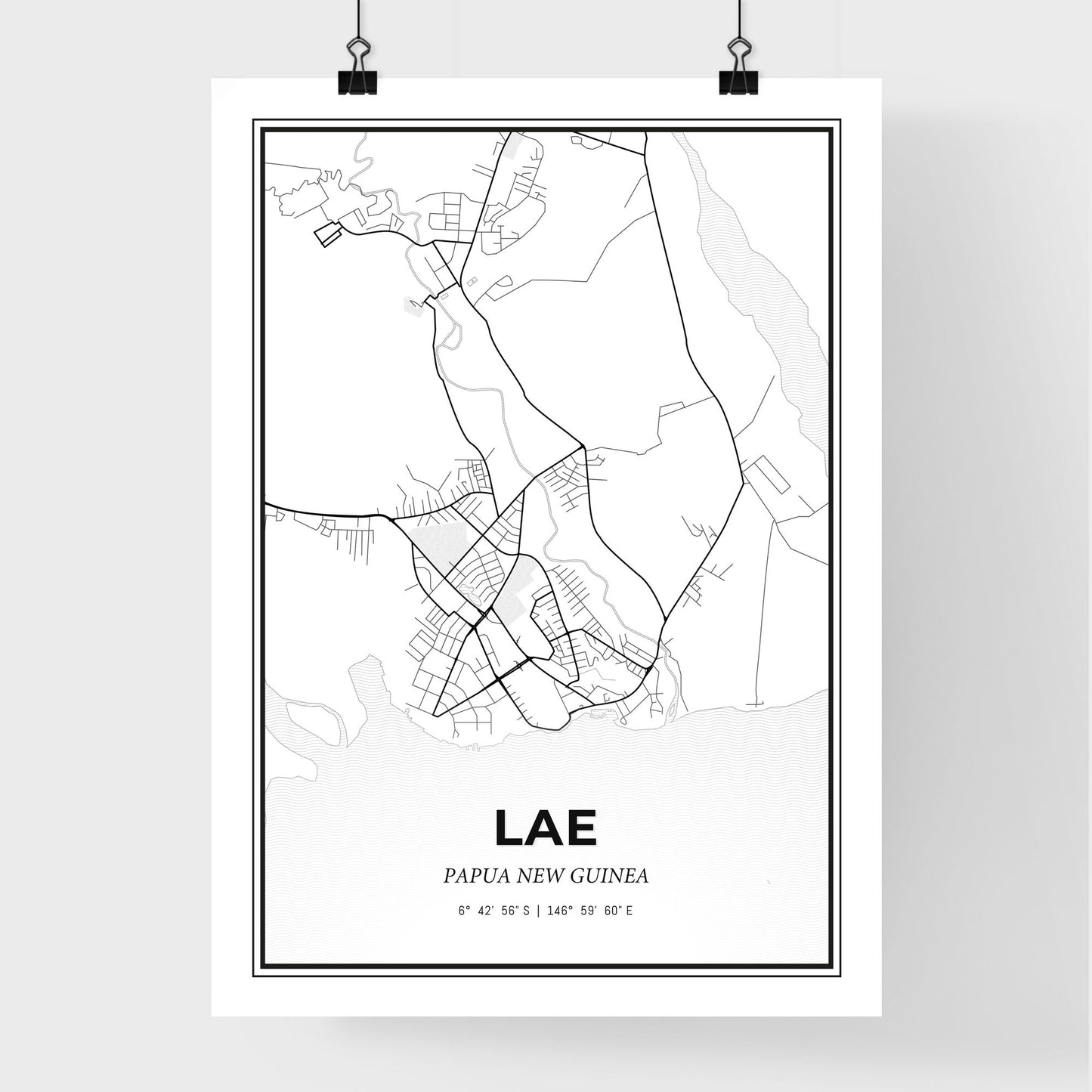 Lae Papua New Guinea - Premium City Map Poster