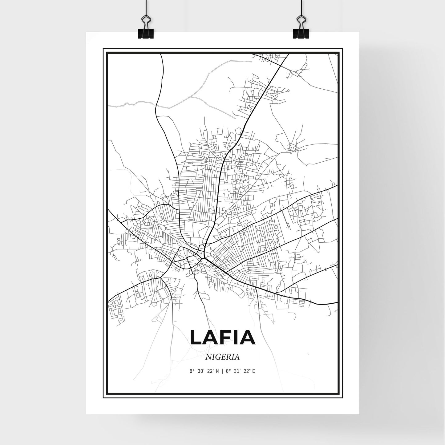 Lafia Nigeria - Premium City Map Poster