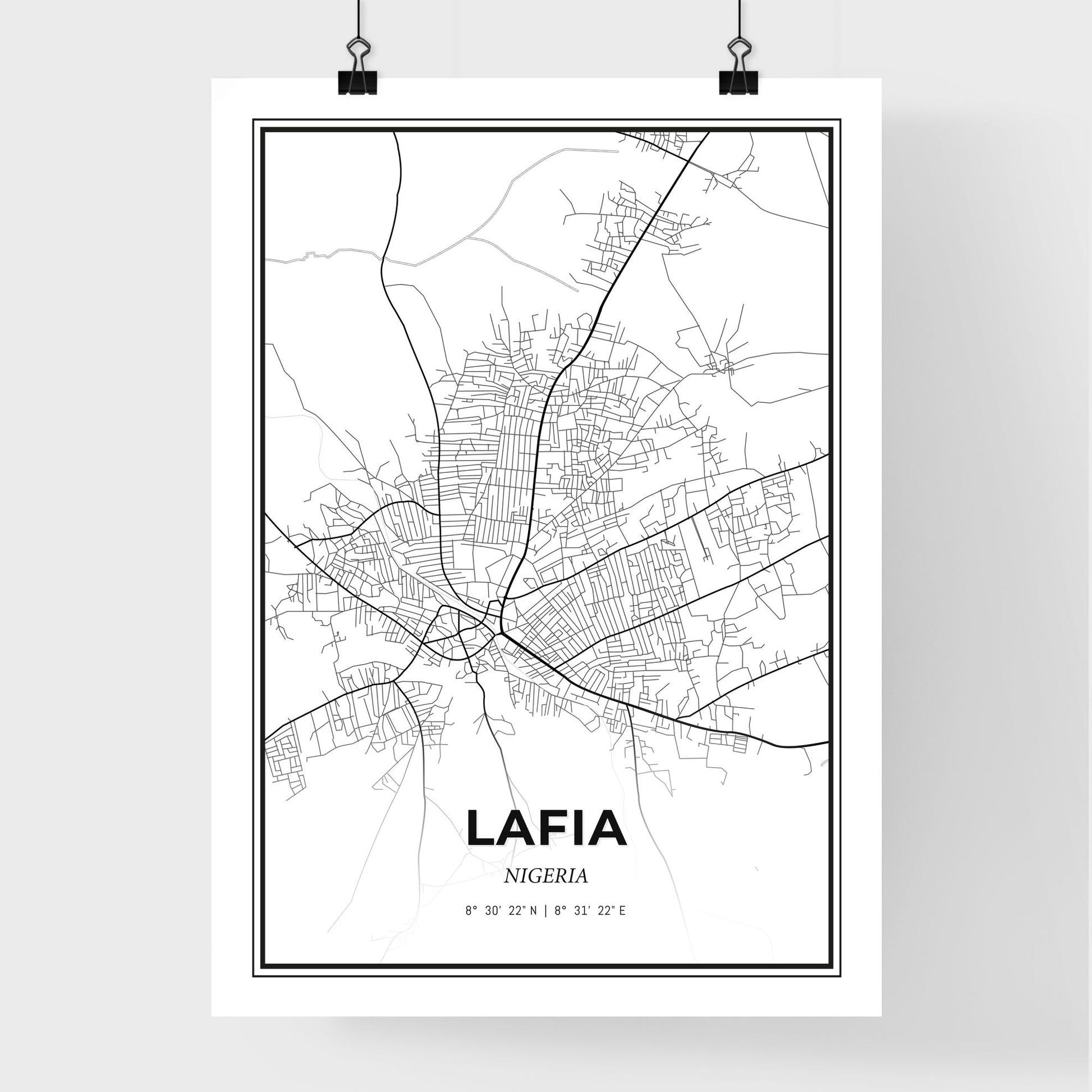 Lafia Nigeria - Premium City Map Poster