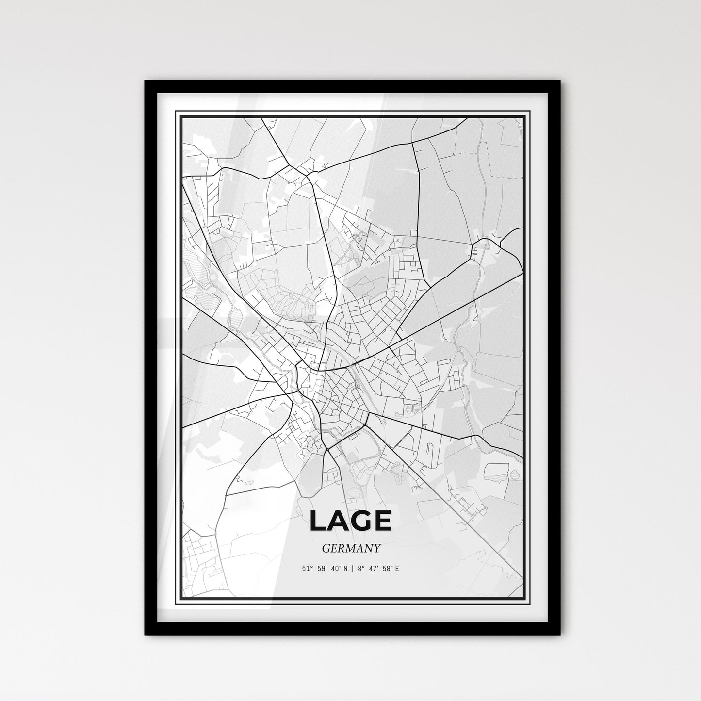 Lage Germany - Scandinavian Style City Map for Modern Home Decor