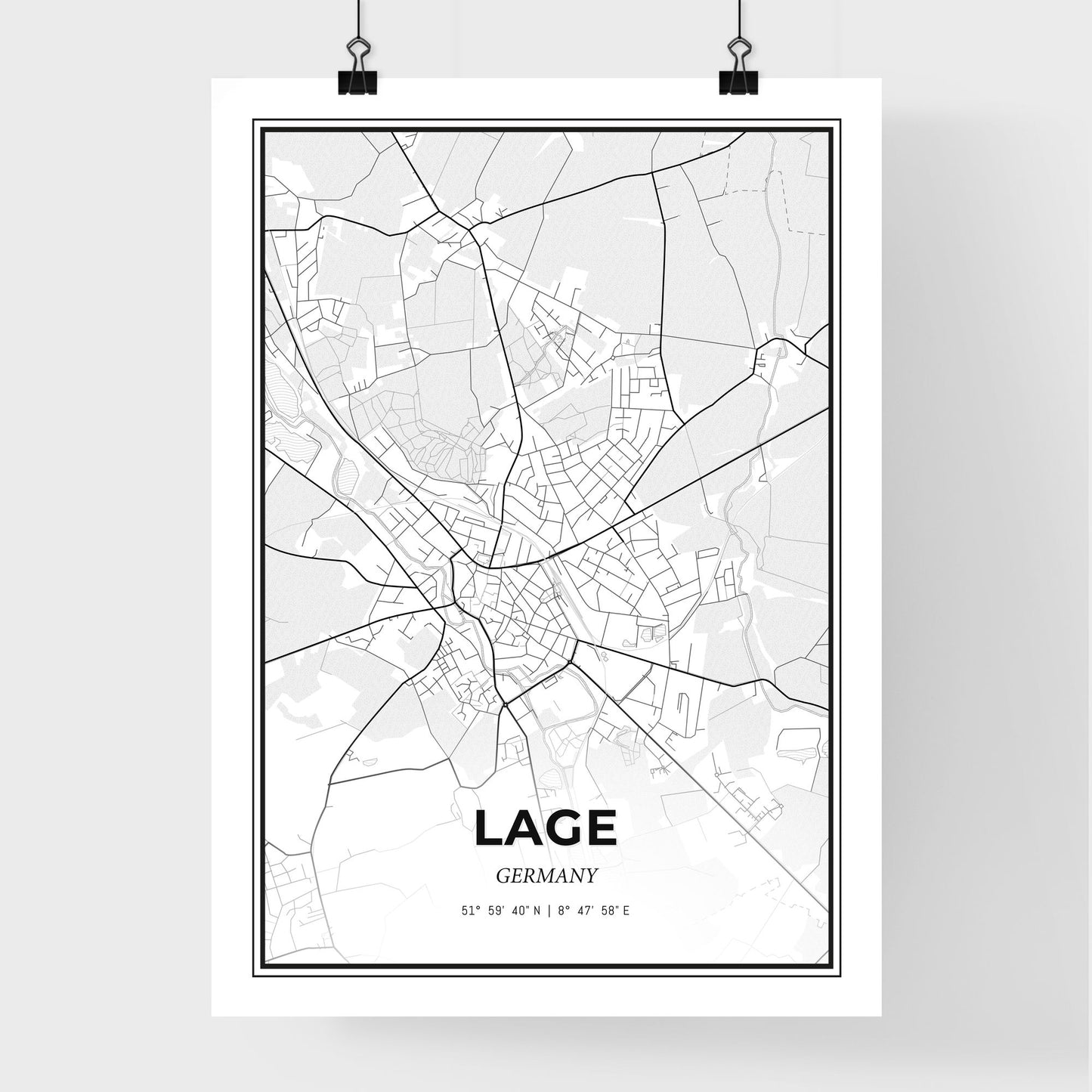 Lage Germany - Premium City Map Poster