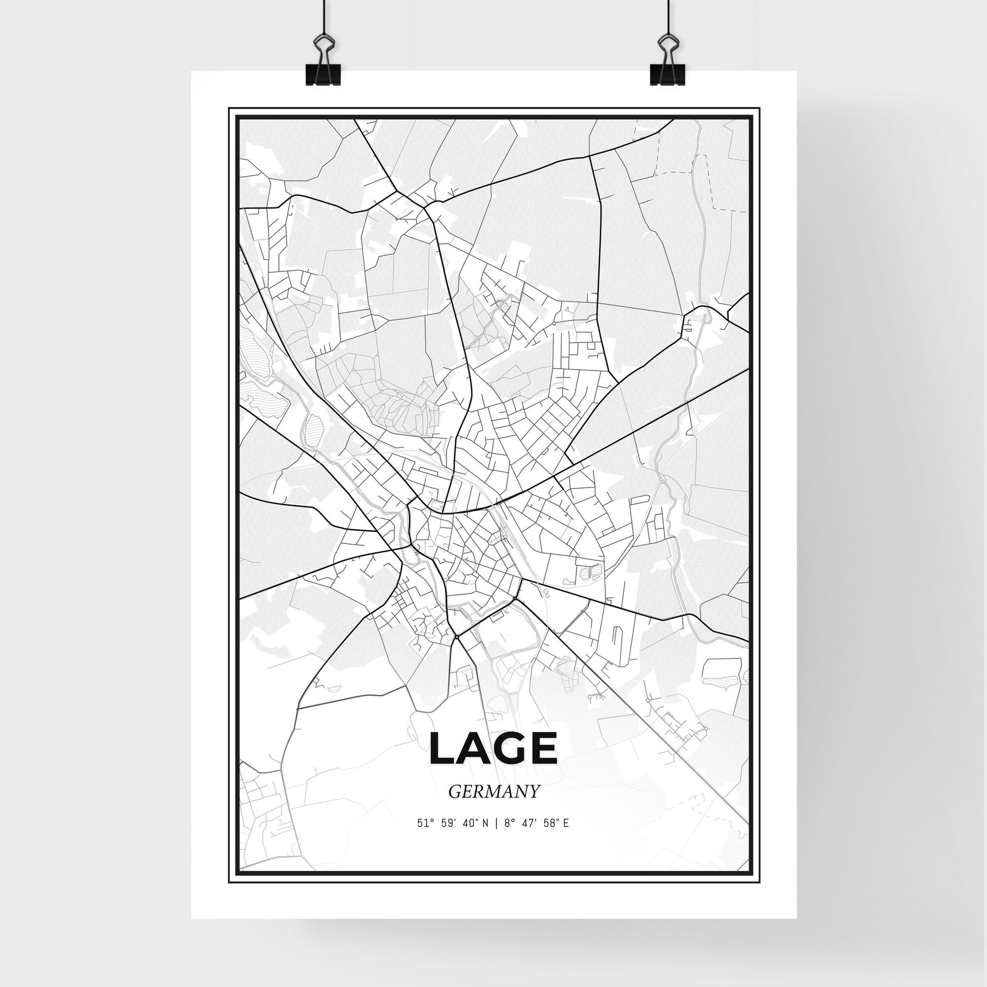 Lage Germany - Premium City Map Poster