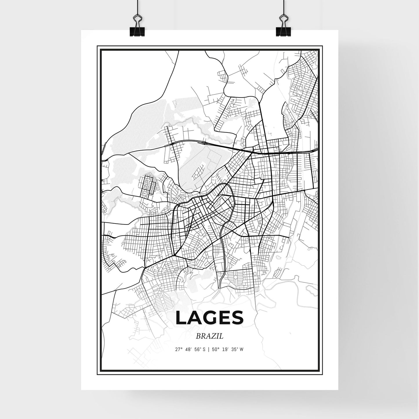 Lages Brazil - Premium City Map Poster