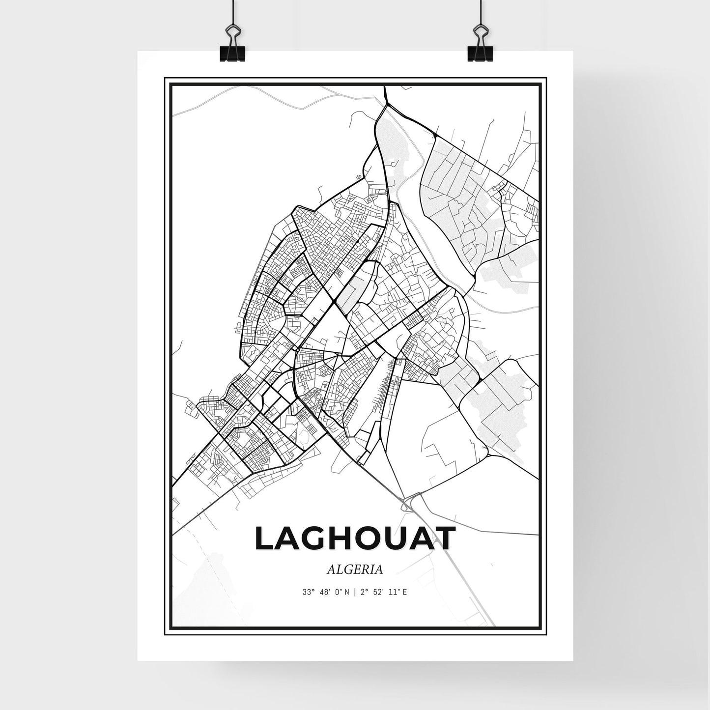 Laghouat Algeria - Premium City Map Poster