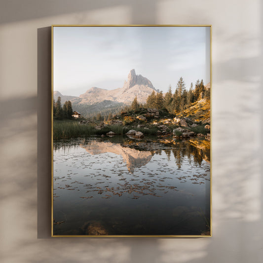 Lago di Federa Dolomites Print – Sunrise Reflection Wall Art