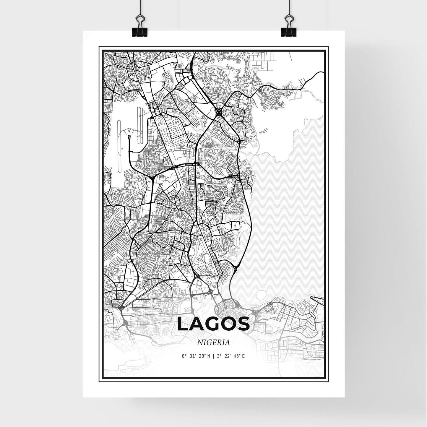 Lagos Nigeria - Premium City Map Poster