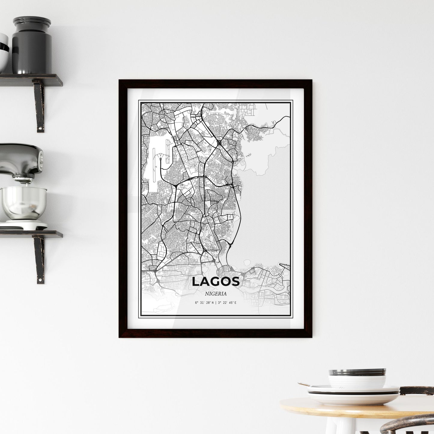 Lagos Nigeria - Minimal City Map