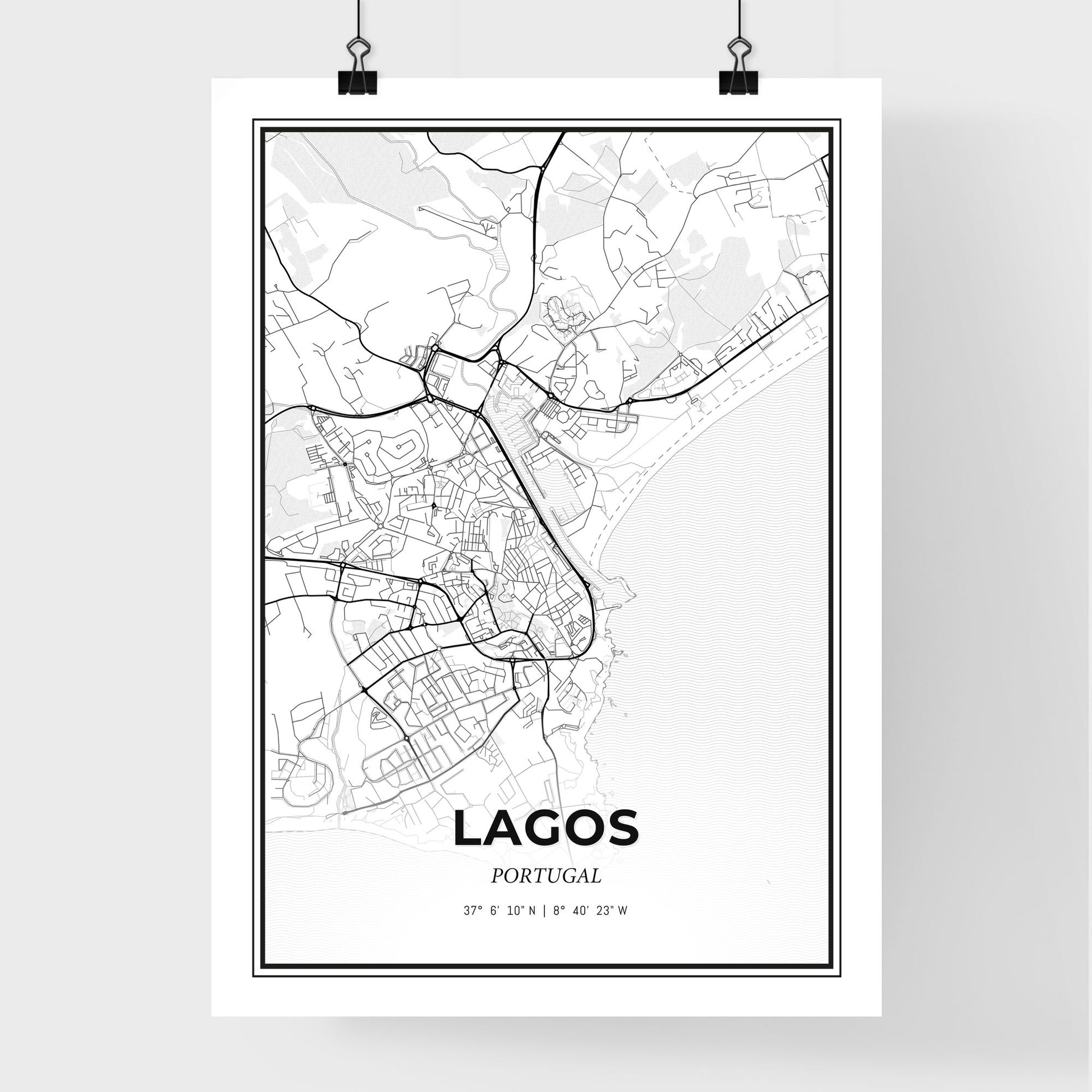 Lagos Portugal - Premium City Map Poster