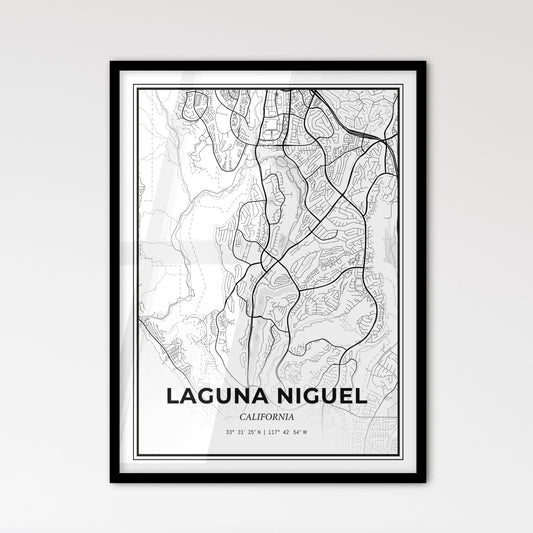 Laguna Niguel California - Scandinavian Style City Map for Modern Home Decor