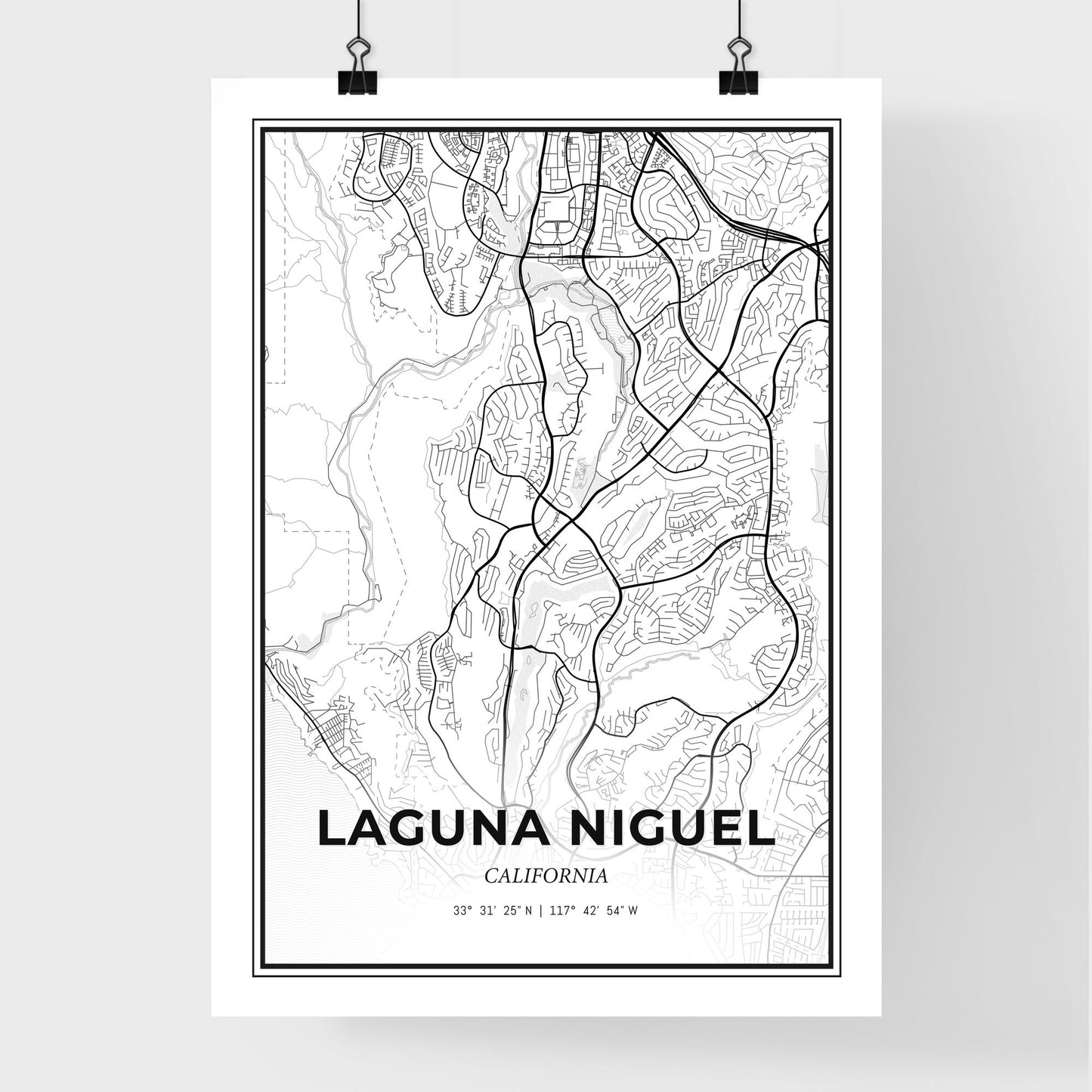 Laguna Niguel California - Premium City Map Poster