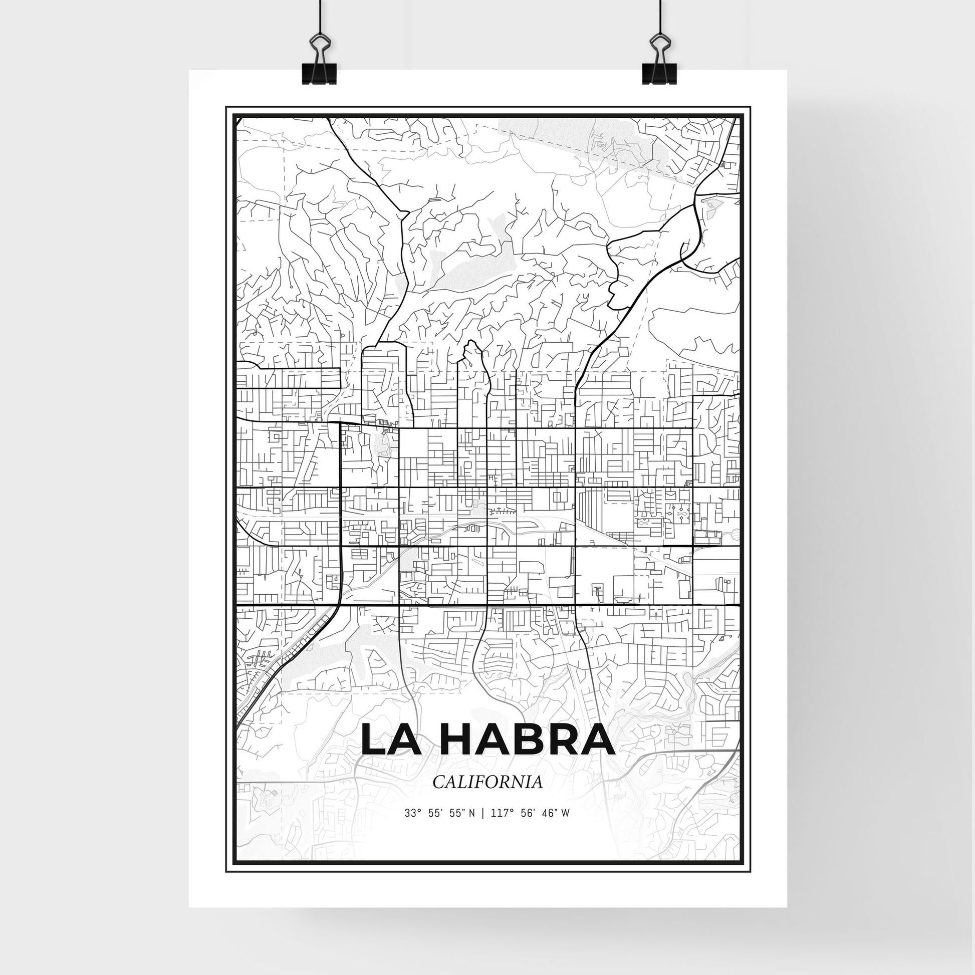 La Habra California - Premium City Map Poster