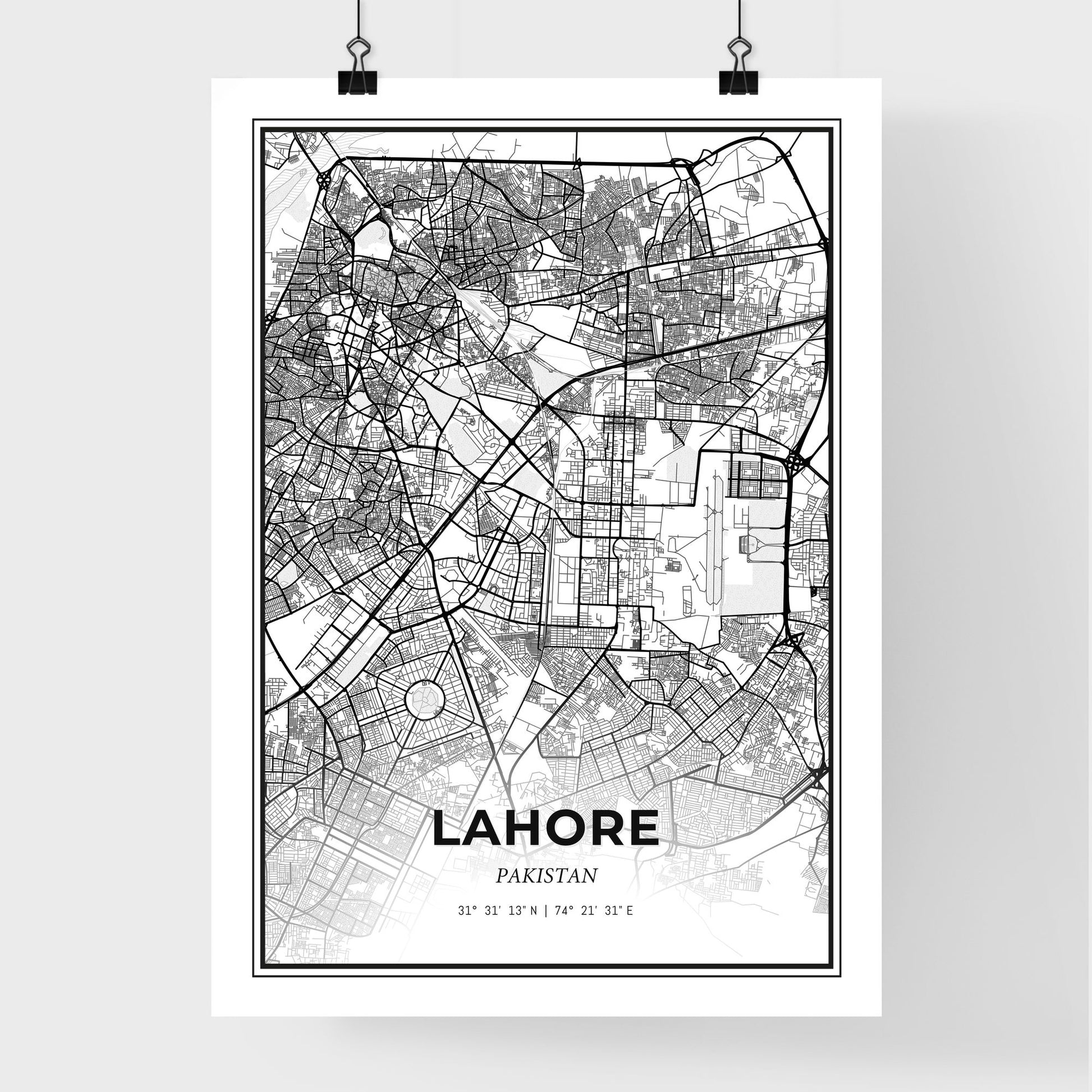 Lahore Pakistan - Premium City Map Poster