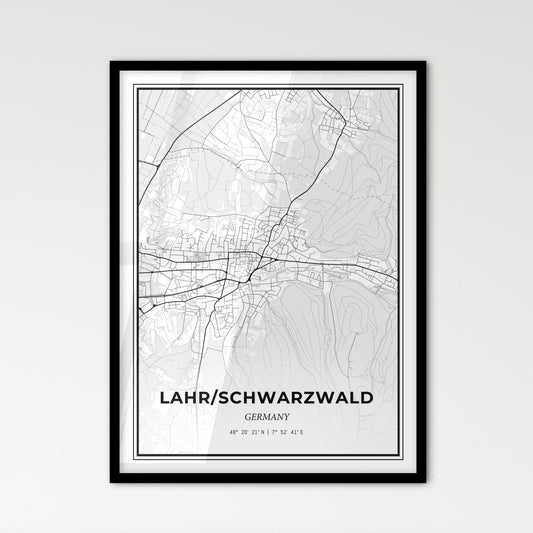 Lahr/Schwarzwald Germany - Scandinavian Style City Map for Modern Home Decor