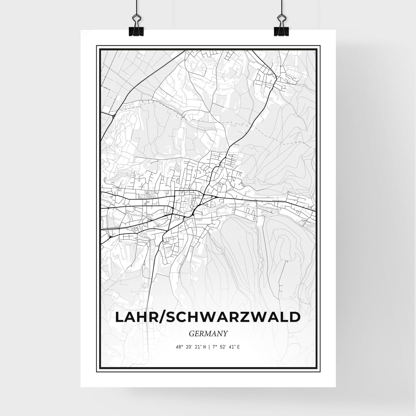 Lahr/Schwarzwald Germany - Premium City Map Poster