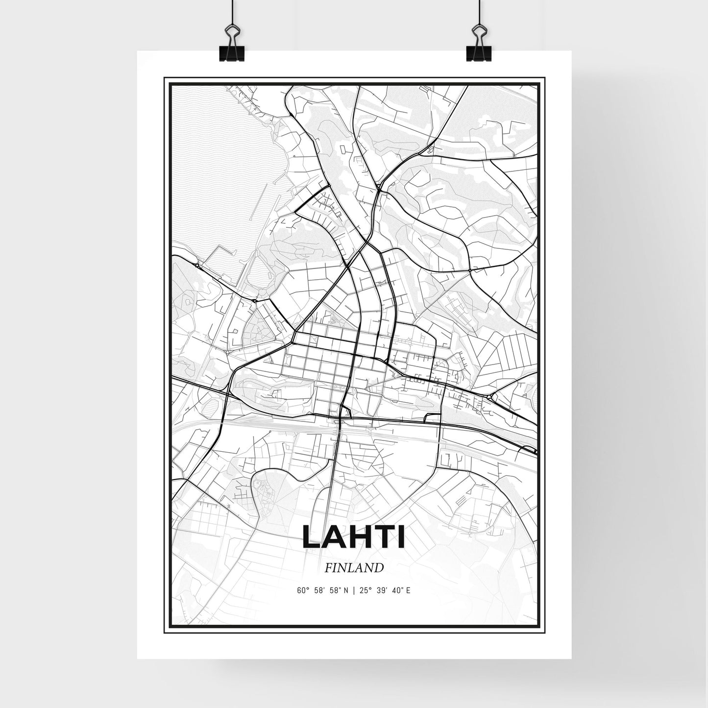 Lahti Finland - Premium City Map Poster